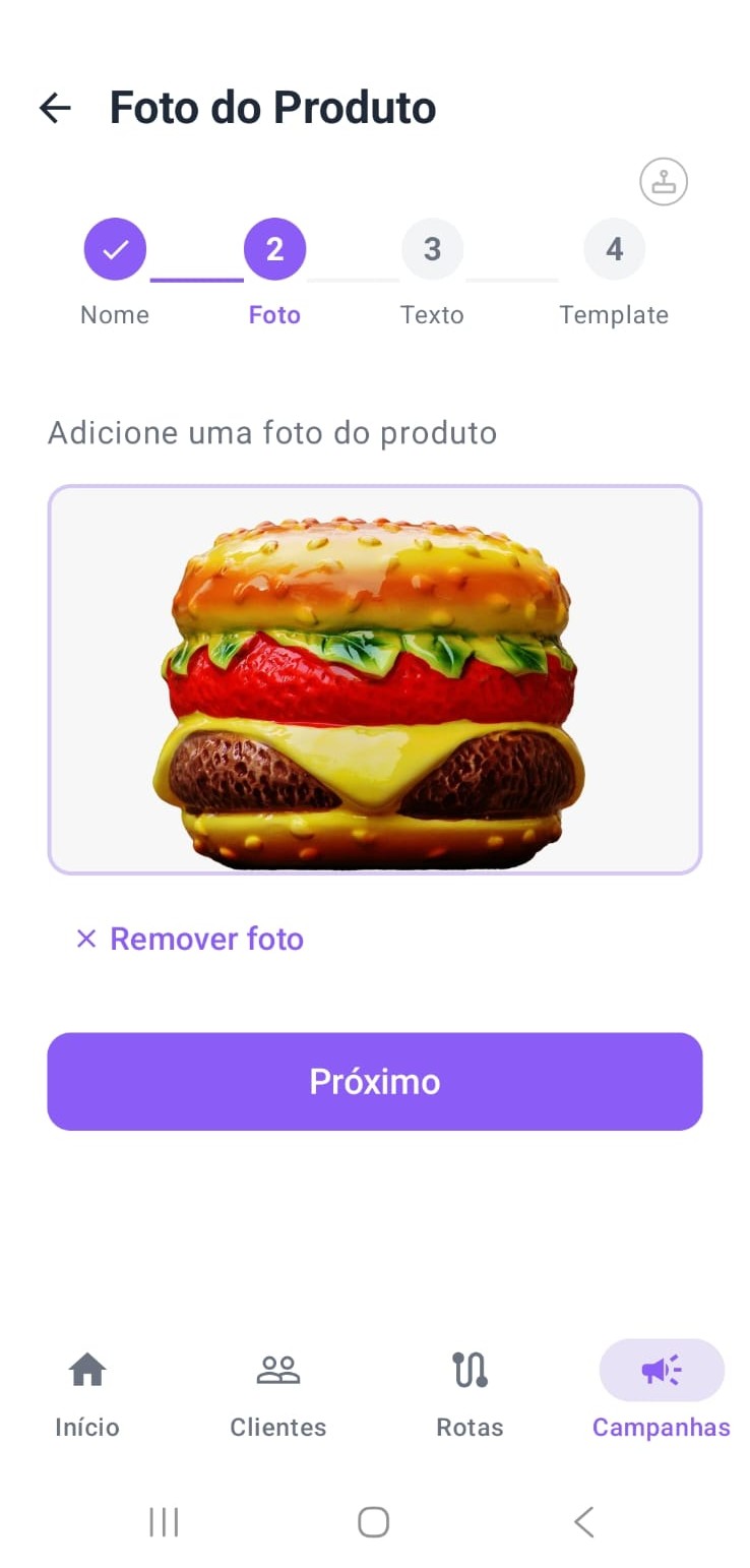 Campanha selecionar template