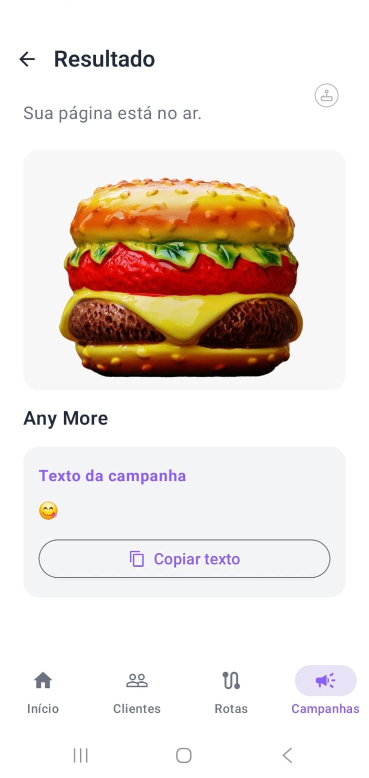 Campanha selecionar template