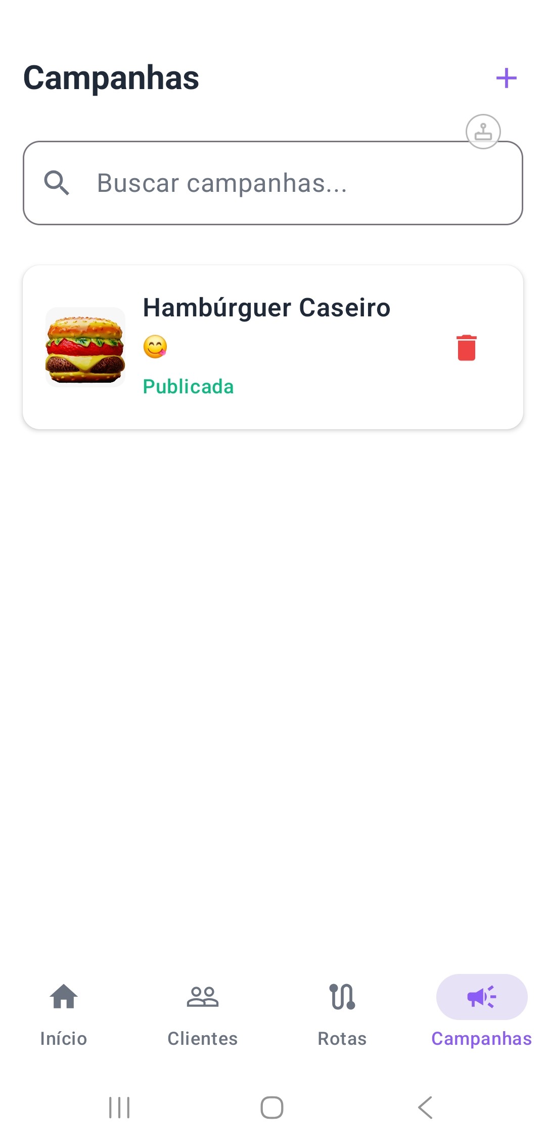 Lista de campanhas
