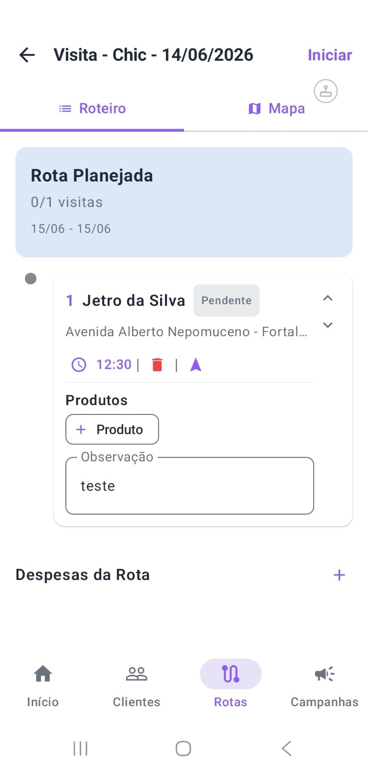 Rota com visitas